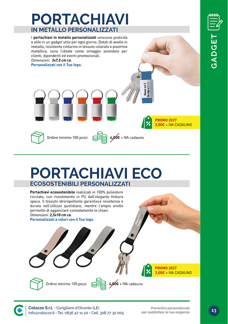Catalogo di Prodotti Promozionali per Aziende di Colazzo Srl