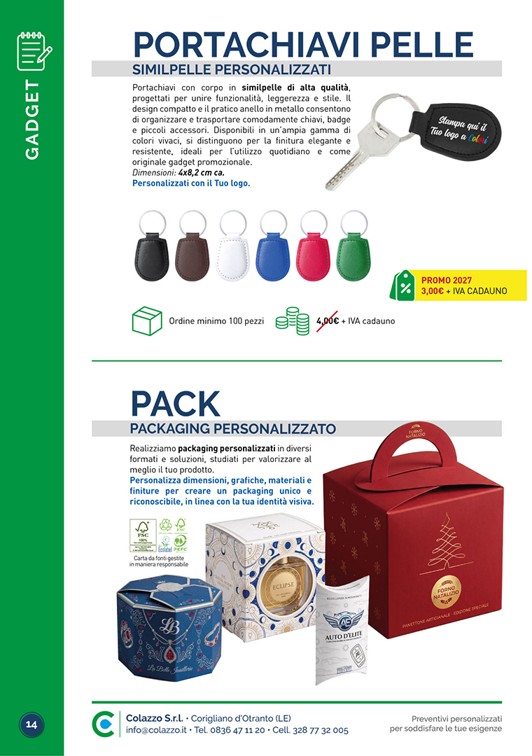 Catalogo di Prodotti Promozionali per Aziende di Colazzo Srl