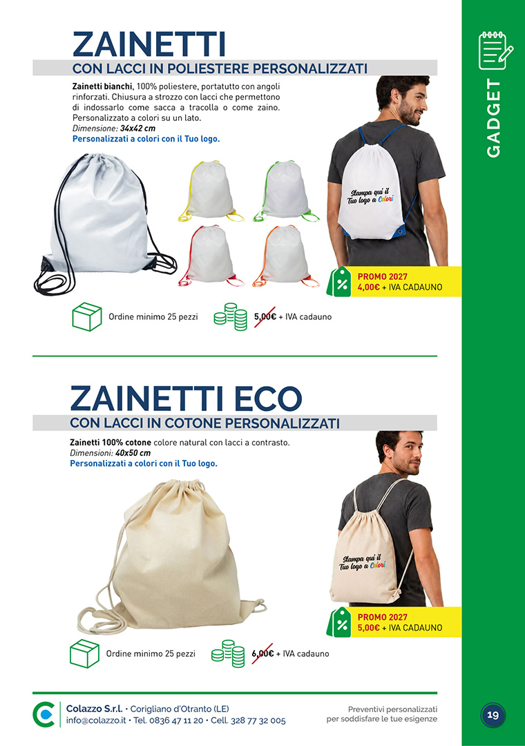 Catalogo di Prodotti Promozionali per Aziende di Colazzo Srl