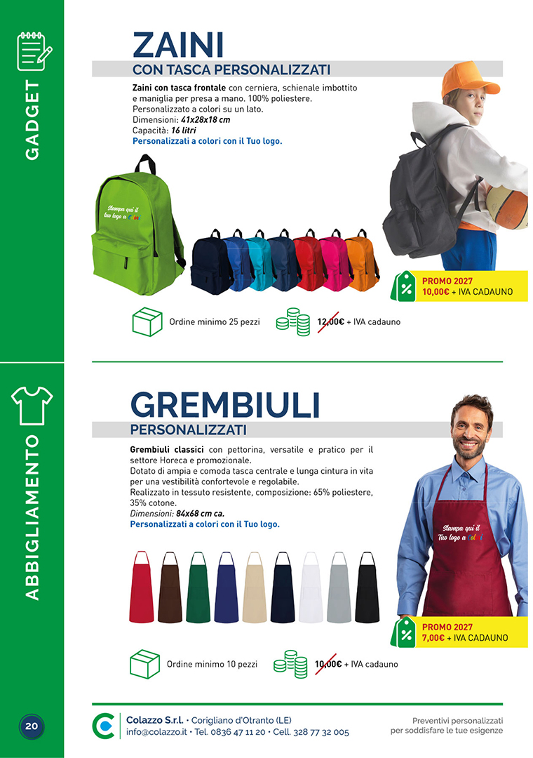 Catalogo di Prodotti Promozionali per Aziende di Colazzo Srl